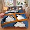 Four Cartoon Penguins Print 3Pcs Bedding Set,Duvet Cover with 2 Bedro,Pillowcase Home Birthday Gift