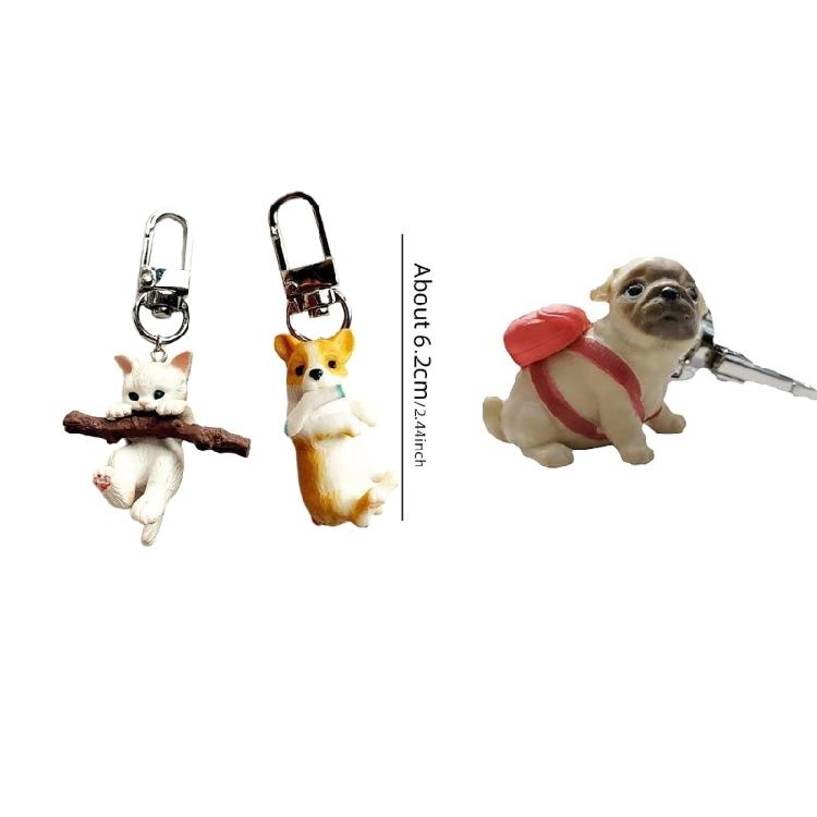 Cartoon Cat Dog Keychain Pendant Hangings Decoration Bag Backpack Bag Charm
