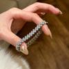 Elegant Heart Shape Bracelet Women With Full Zircon Rhinestone Embellishment Lightweight Luxury Layering Jewelry