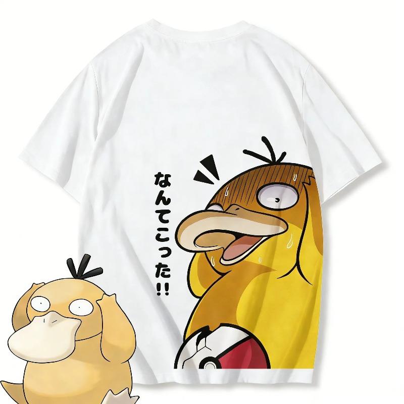 Anime Pokemon Psyduck Printed T-shirt Men's and Women's T-shirt Men's Tops Harajuku Y2K T-shirt 2026 Summer New Tee Streetwear