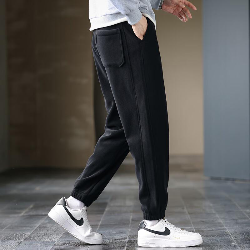 FAPAI Men's Fleece-Lined Thermal Cuffed Jogger Sweatpants