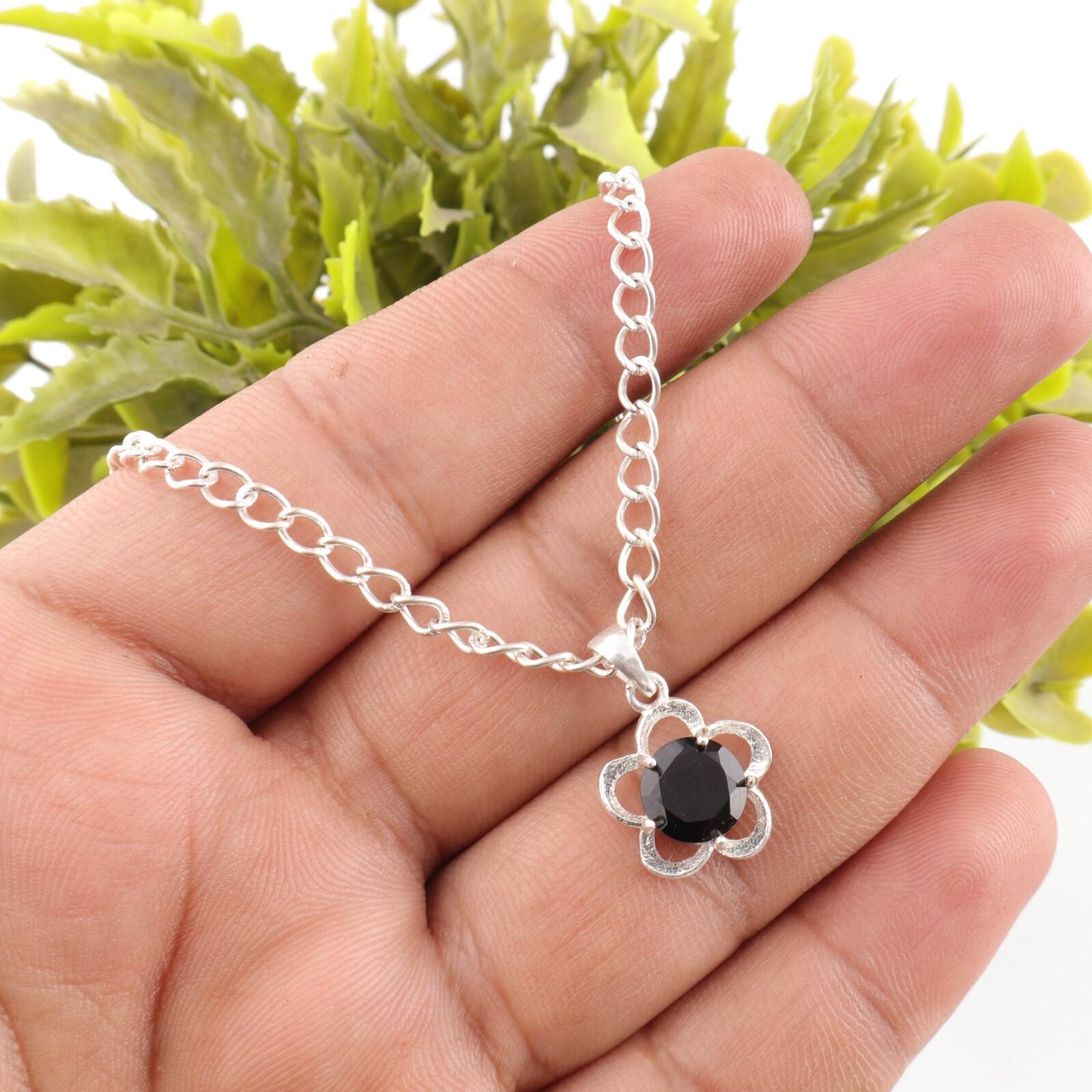 

Натуральный черный оникс драгоценный камень 925 стерлинговое серебро бохо ювелирный кулон для подарка CP-27-7