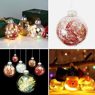 Vánoční ozdoba na stromek DIY dekorace Průhledné plastové baňky Set 12 kusů