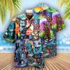 Camisas Hawaianas Transpirables Sueltas con Estampado 3D Modernas Geniales de Moda Tops para Fiesta en la Playa Mangas Cortas Verano para Hombre