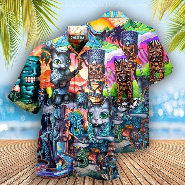 Camisas Hawaianas Transpirables Sueltas con Estampado 3D Modernas Geniales de Moda Tops para Fiesta en la Playa Mangas Cortas Verano para Hombre