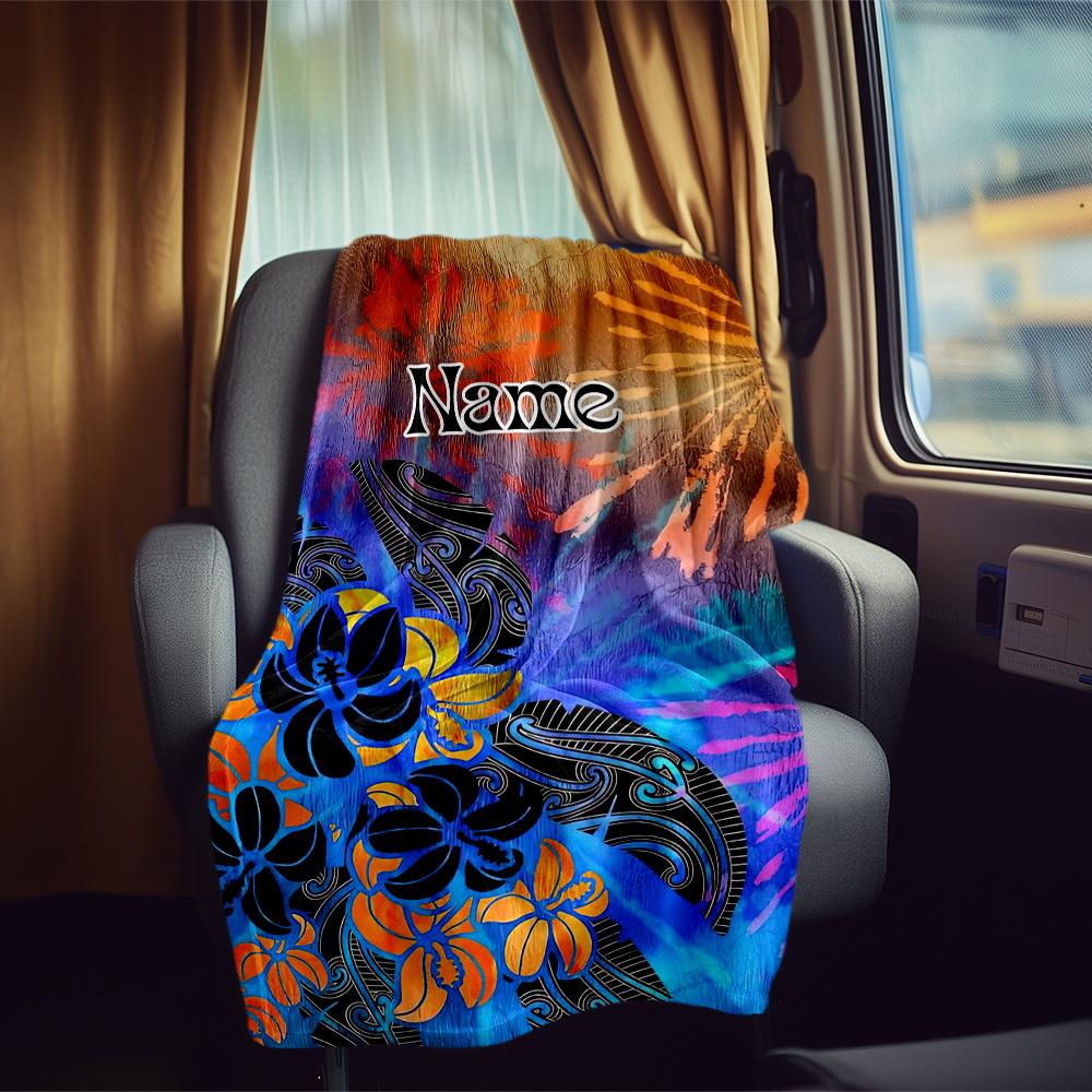 Floral Art Customize Your Name Rv Blanket Comfortable Soft Lightweight All Season Multi Purpose Blanket For Travel Camping Picnics Sofas Rvs Beds