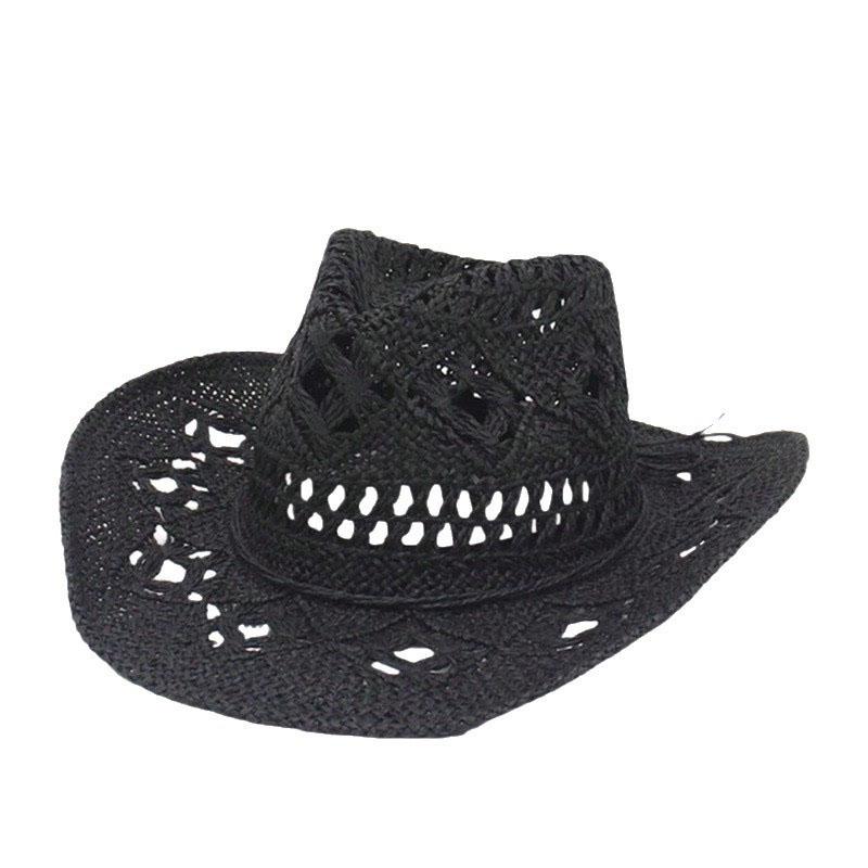 Straw Hat for Women Men Summer Handmade Classic Vintage Hollow Out  Western Curled Wide Brim Sun Hat Fishing Hat Climbing Cap
