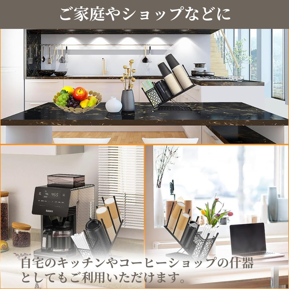 JUSTVEL Paper Cup HolderDispenserPaper Cup Stand [The Master of Tidy Storage] Holds Paper Cups and Coffee Cups, Large Capacity, Adjustable Angle