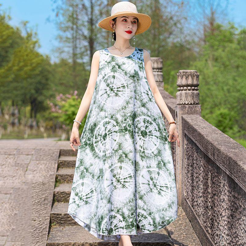 

Summer Outerwear Sweet Noil Poplin Dress for Middle-Aged Mothers [968 paragraph 14#]#] 4XL