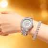 2pcs/set-Elegant Ladies' Quartz Watch Jewelry Set, The Ideal Gift for Family and Friends