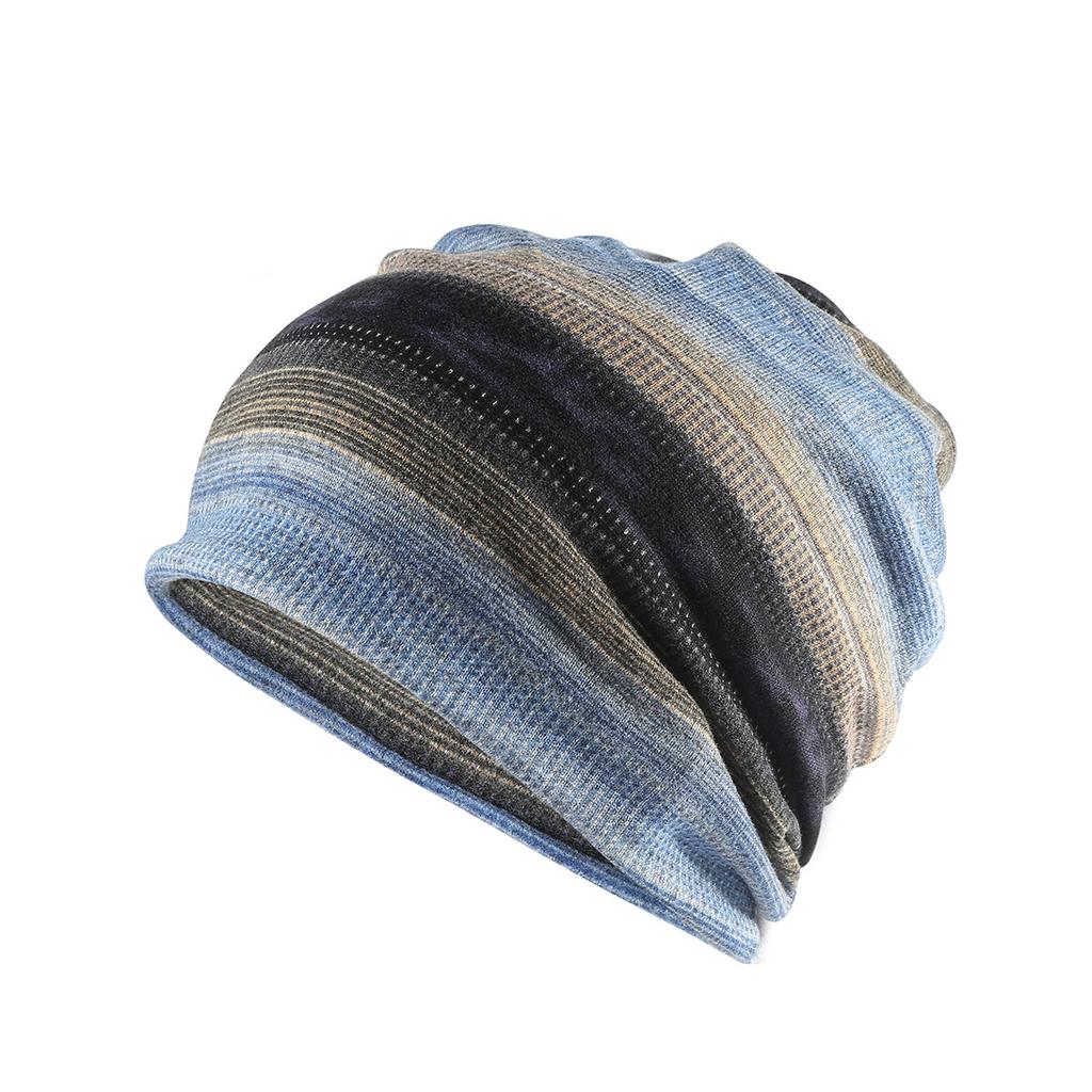 Graffiti scarf dual purpose hoodHigh quality of feUnisex and Unisexs cap Baotou Hat breathable sleeping hatStriped Bohemian hat