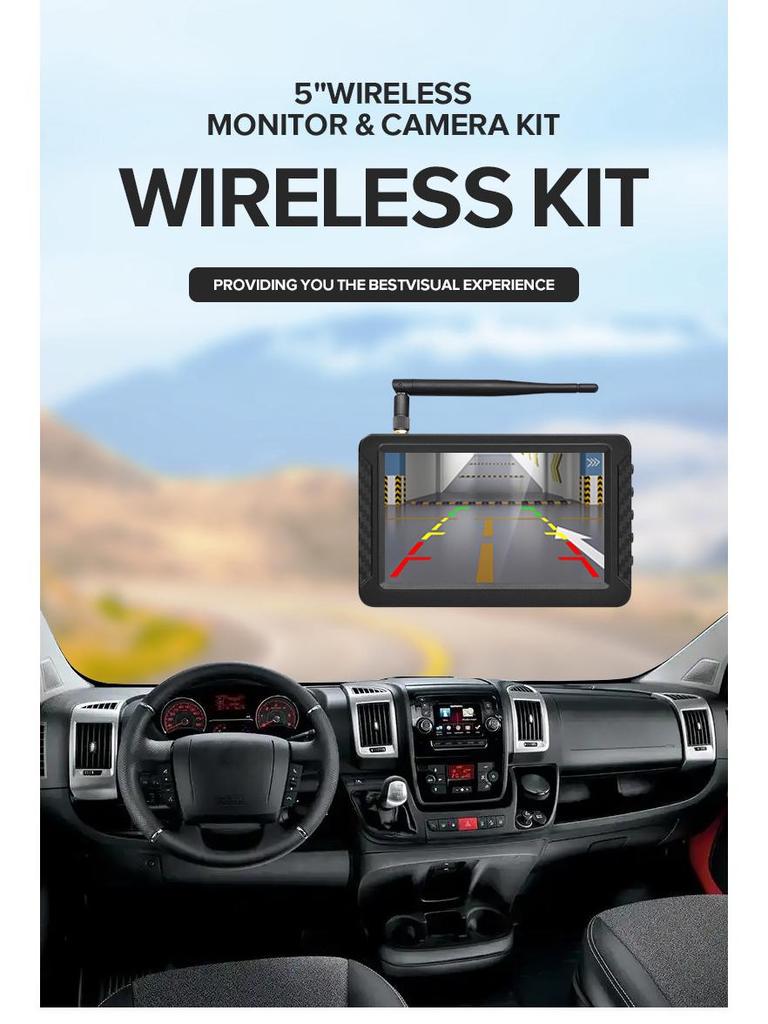 5" Wireless WiFi Brake Light & Reverse Camera Kit for Fiat Ducato