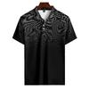 Men's Summer Printed Golf Shirt Botton Short Sleeve Top Men's Casual Fashion Shirt