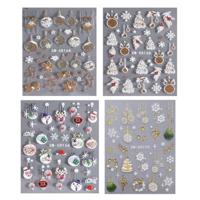 Christmas Nail Decals Snowflakes Nails Art Stickers Elk Manicure Stickers Self-Adhesive Nail Sticker for Women Girls