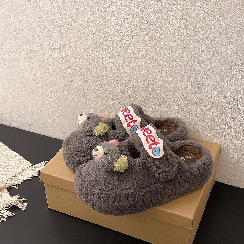 

Мультяшные милые тапочки-шлепанцы с котиком Каем, женские, 2025, осенне-зимние, новые, на толстой подошве, нескользящие, для дома, с закрытым носком, хлопковые тапочки 40 серый