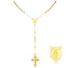 Stainless Steel Prayer Beads Rosary Necklace with Cross Pendant, Y-Shaped Long Chain Virgin Mary Necklace, Religious Jewelry