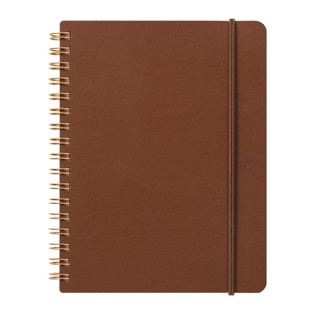 DESIGNPHIL MIDORI Grain Spiral Notebook B6 Dark Brown 15223006