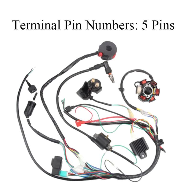 Complete Electrics Wiring Harness Loom CDI Coil for 50cc 70cc 90cc 110cc 125cc Motorcycle ATV Quad Pit Bike Buggy Go Kart