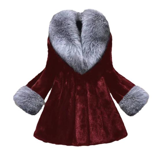 Women's Open Front Coat with Faux Fur Collar And Cuff Casual Long Sleeve Furry Jacket Fall Winter Fuzzy Warm Outerwear