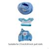 3 Pieces Plush Doll Outfit Make Your Own Dolls with Cap Dress up suits for 17cm