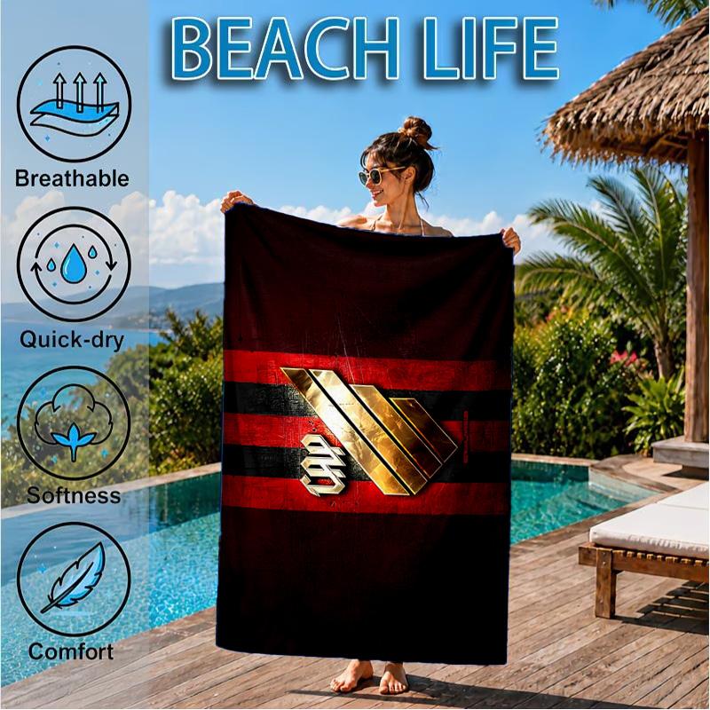 Athletico Football Club Printed Microfiber Beach Towel, Soft And Absorbent, Quick-Dry, Ideal for Summer Travel, Beach Essential, Swimming Pool