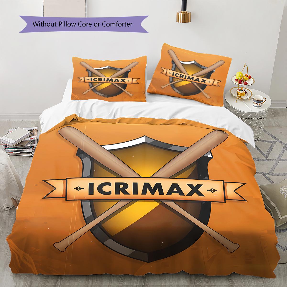 Icrimax logo Pattern Bedding Quilt Set Quilt Cover Pillowcase Home Decoration Gift (1 * duvet cover + 2 * pillowcase, without core) 135x200cm