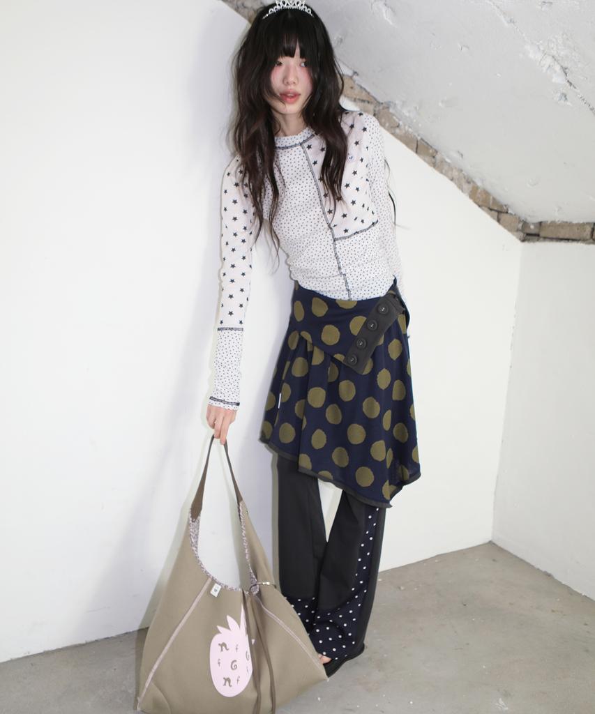 Nofficial Noffice Multi-Way Dot Cape Skirt Navy