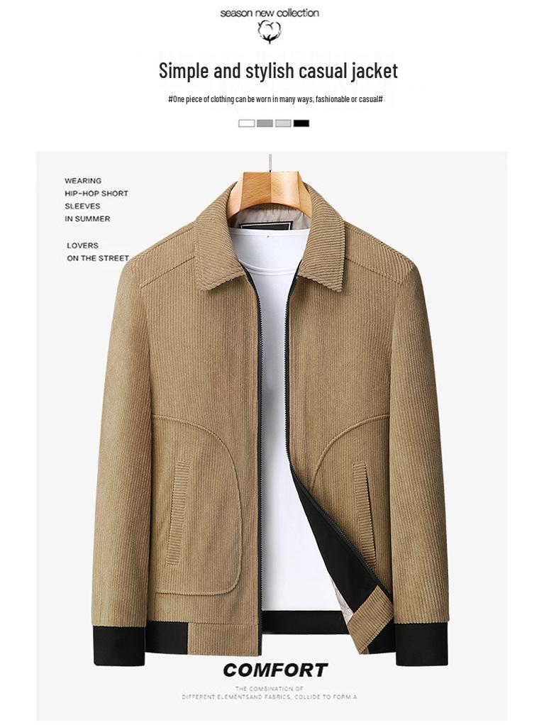 Herren Plus Size Corduroy Reversweste - Frühling/Herbst Stil