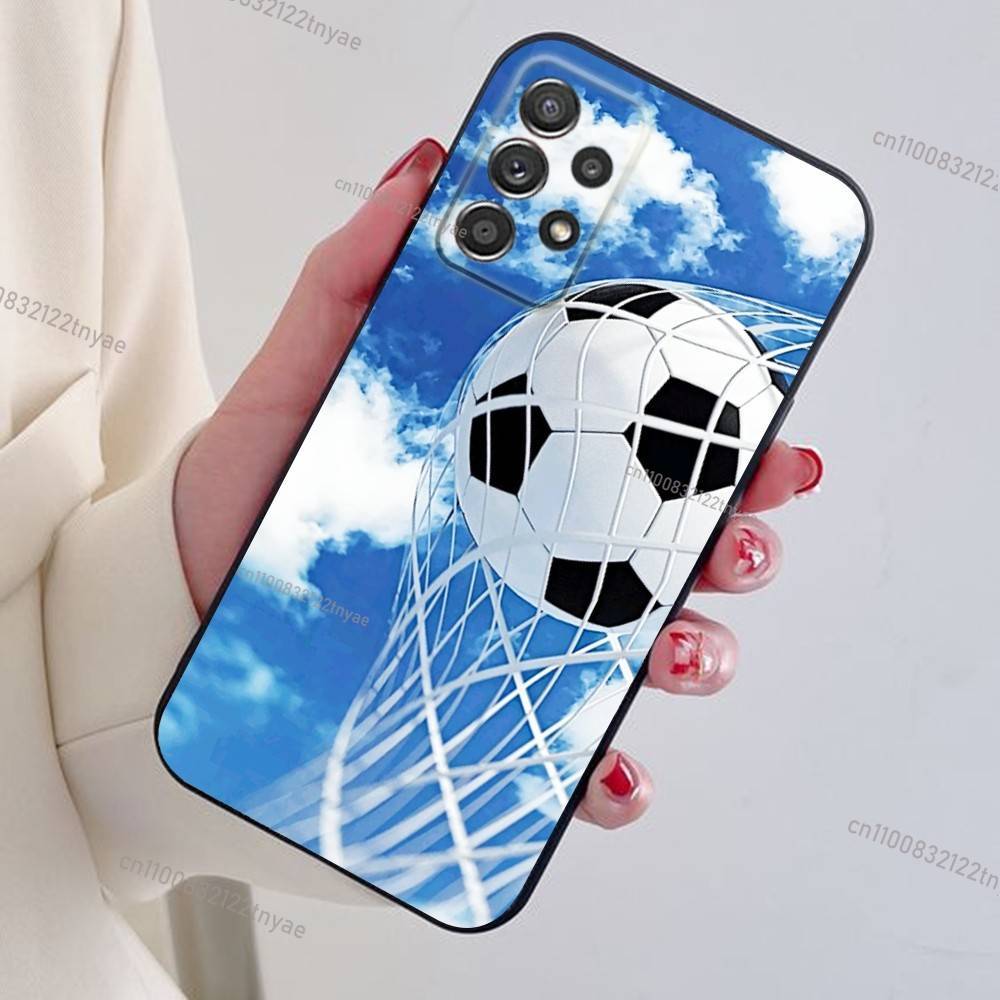 Football Sport Phone Case For Samsung S24,21,22,23,30,Ultra,20,Plus,Note,10,9,Black Soft Silicone Case