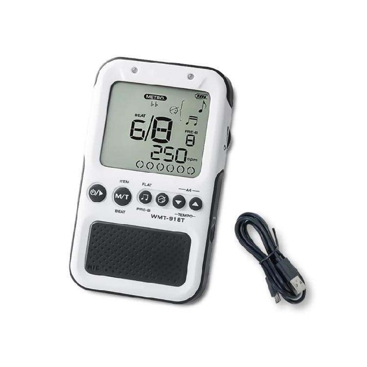 Multifunctional Digital Rhythm Device Rechargeable Metronome Tuner Quiet Practice Metronome ABS Texture for Instrument белый