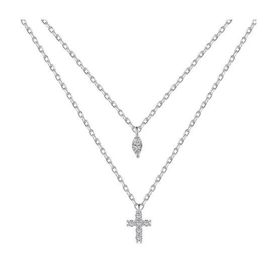 

Женское ожерелье с подвеской в виде двух слоев со стразами, женское блестящее геометрическое ожерелье, ювелирные изделия, подарки