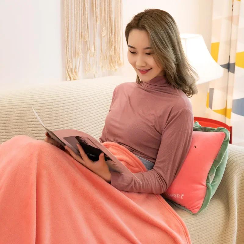2In1 Cushion Blanket Pillow Pp Cartoon Super Soft Quilt Hotel Bed Home Car Multifunctional Sofa Blanket Bedspread Throw Blanket
