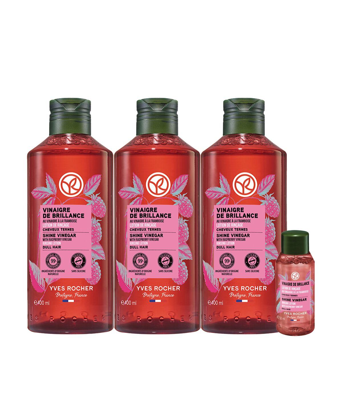 Raspberry Shine Hair Vinegar (Shine Care) 3 x 400ml (+1 x 50ml Free Gift)