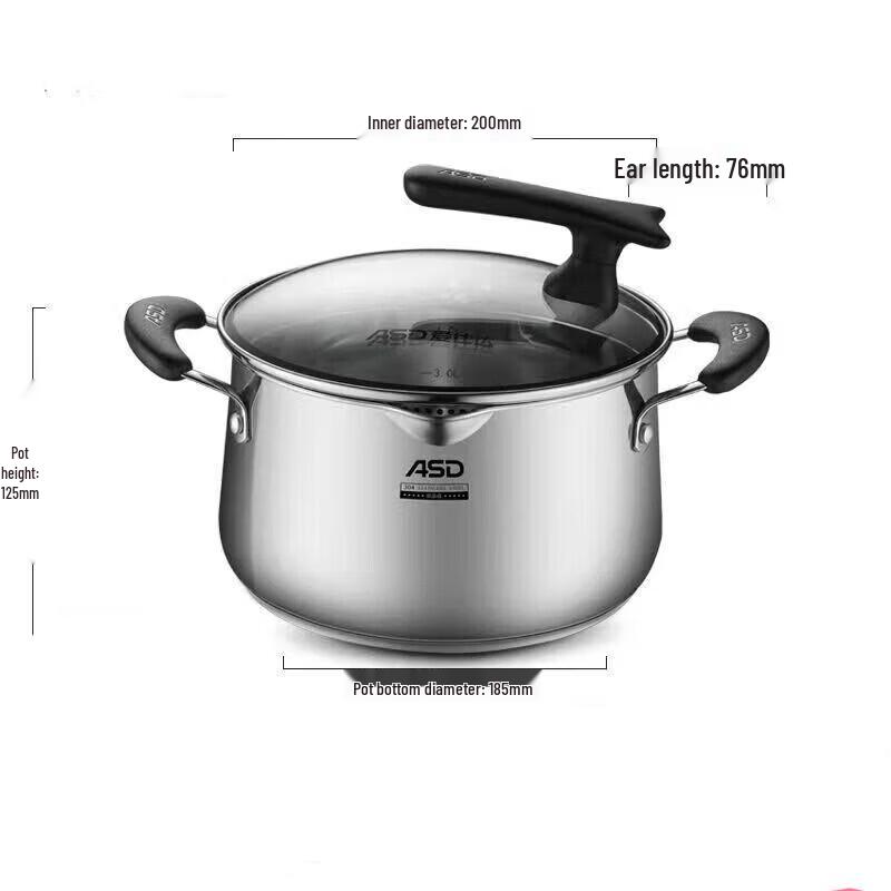 Aishida 3-Ply Stainless Steel Soup/Stew Pot