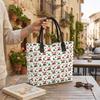 Cute Christmas Penguin Pattern Tote Bag Casual Portable Large Capacity Shoulder Bag for Daily Shopping Travel