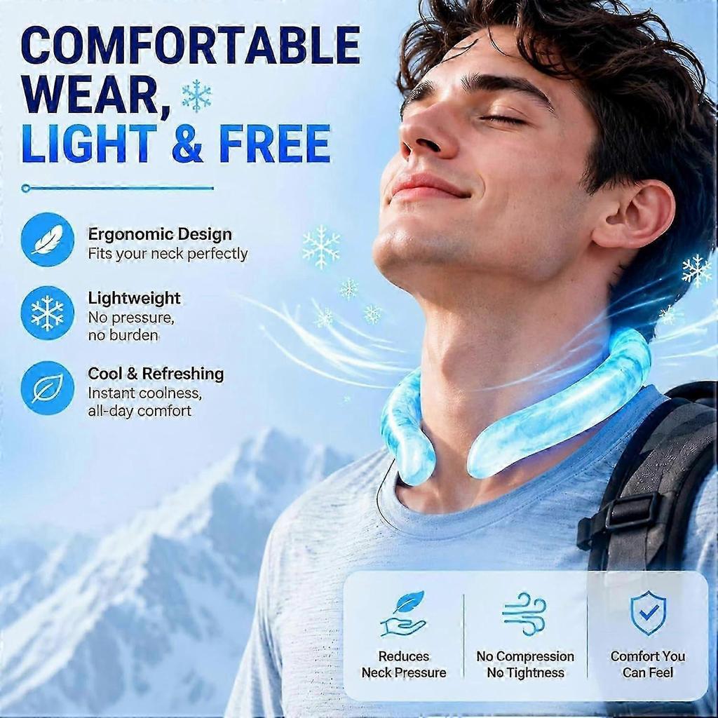 Neck Ice Ring Neck Cooling Tube, Hands-Free Reusable Ice Rings Neck Cooler, Wearable Cooling Wrap For Hot Weather, Leakproof Coolings Necks