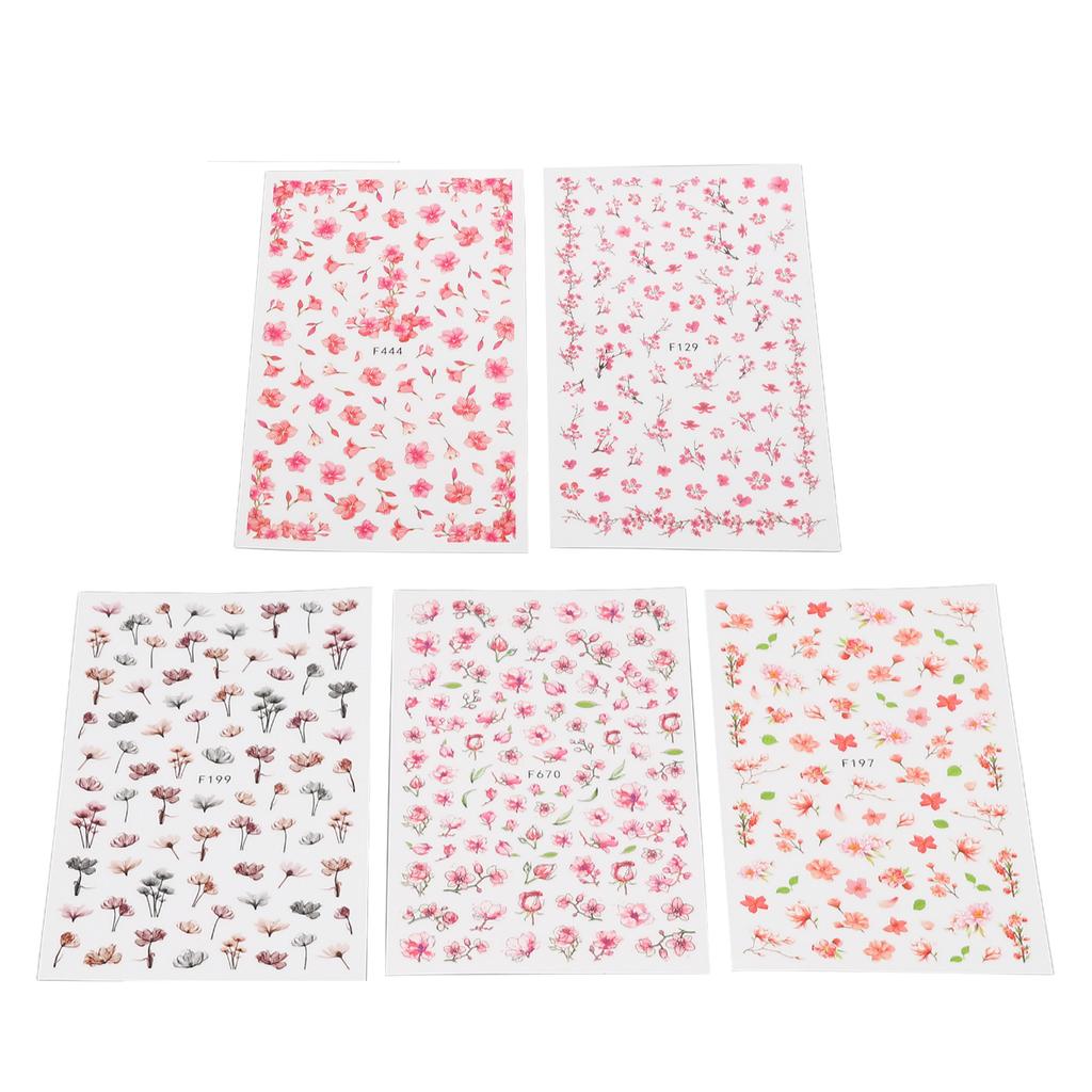 Flower Nail Art Sticker Safe 3D Self Adhesive Nail Art Decals for DIY Nail Art Decorative
