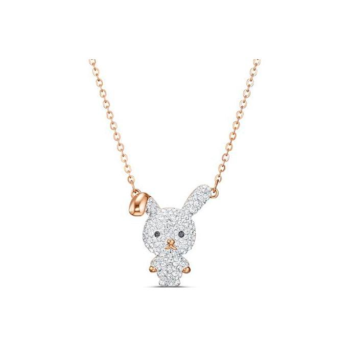 Swarovski Little Cute Bunny Pendant Necklace Women necklace Rose-Gold 5540494 Box (Random Color)