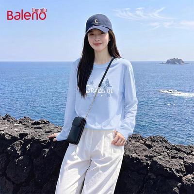 Baleno Damen Langarm-T-Shirt aus reiner Baumwolle