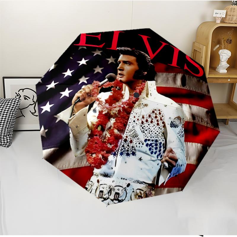Elvis Fashionable Automatic Opening/Closing Folding Umbrella. Portable and Foldable, Ideal for Gift, Travel, and Daily Use.