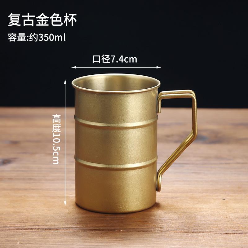 Vintage Stainless Steel Beer Mug Teacup Travel Camping Restaurant BBQ Draft Water Cup Creative Cold Drink Coffee Cups Tableware