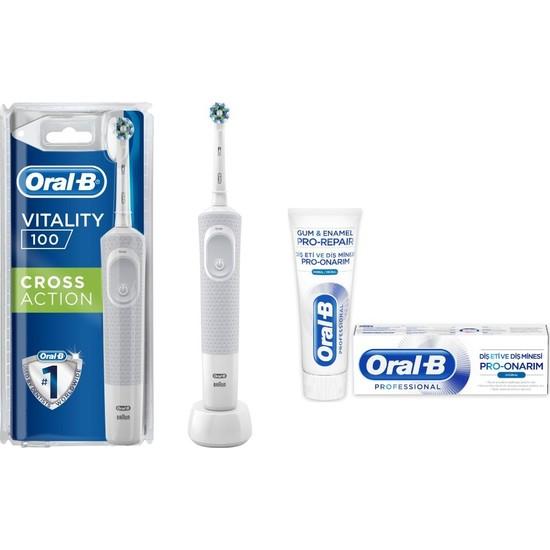 

Перезаряжаемая зубная щетка Oral-B Cross Action + зубная паста Oral-B Pro Original