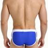Heren Laag Uitgesneden Zwembroek Nylon Mesh Paneel Sneldrogend Elastische Contour Zakje Sexy Kleurblok Zwemkleding Voor Mannen