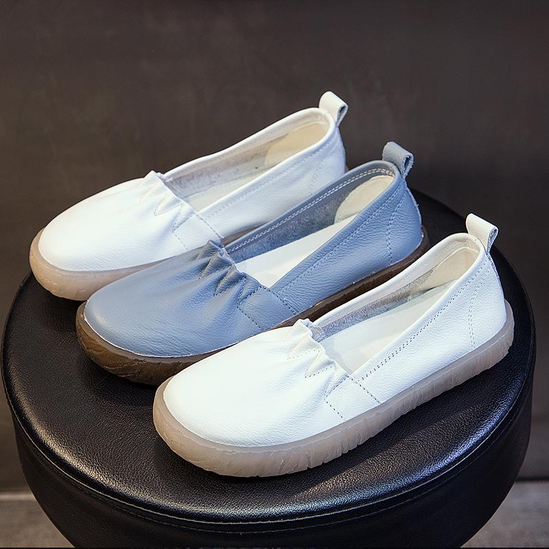 New Nurse Maternity Shoes Ox Tendon Soft-soled Shoes Loafers Flat Grandma Shoes