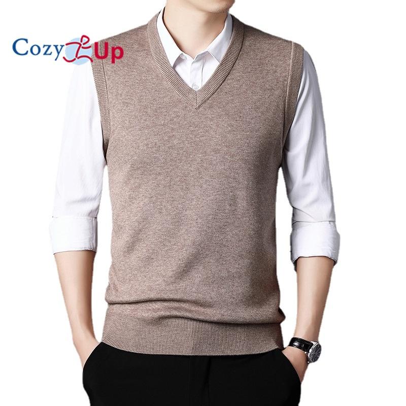 

Уютный свитер без рукавов, жилет, легкий однотонный хлопковый жилет с v-образным вырезом, пуловер XXXL бежевый