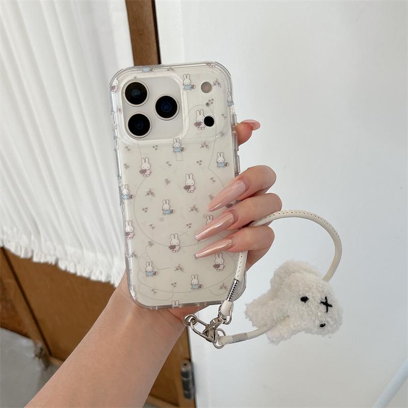Floral Rabbit iPhone 17/16 Pro Max/15/14 Case for Girls