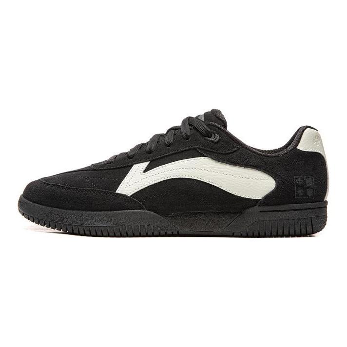 Li Ning Abrasion Resistant Breathable Casual Scenario Low top Table Tennis Shoes Unisex Black Ivory AZGV311-2