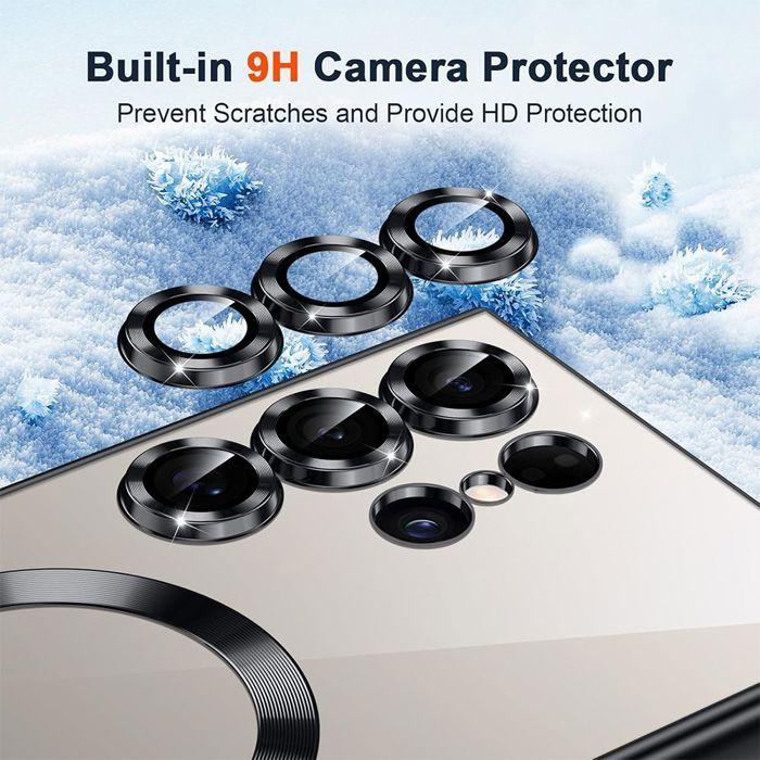 Coque pour Samsung Galaxy S25 Ultra - avec Cercle Magnétique - Noir + 2 Verres Trempés - BOOLING®