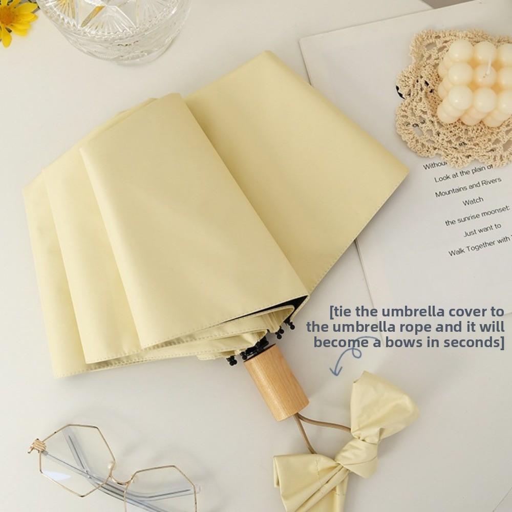 Fashion Solid Color Sunscreen Umbrella Windproof Portable Rain Umbrella Rainproof Anti Wind Folding Sun Umbrella Women