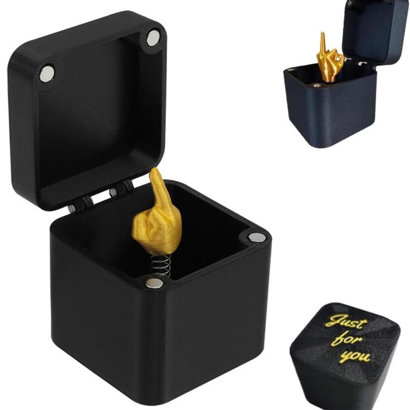 

Out of the box pop-up Middle Finger Gift Box Creative Desk Home Decor Gifts Middle Finger Novelty Christmas Funny Prank Gift чёрный